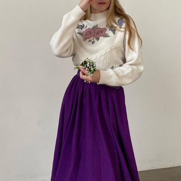 Vintage Alfred Dunner knit embroidered jumper sweater like love shack fancy - Picture 2 of 8